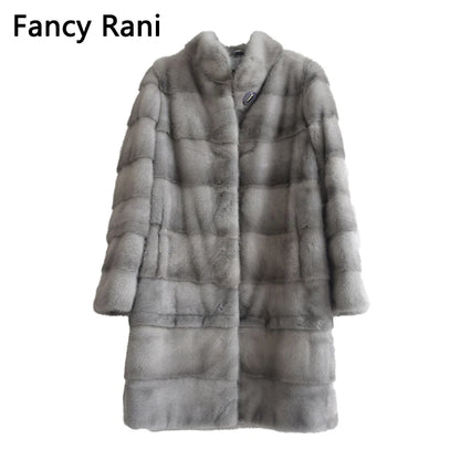 Fancy Rani Real Mink Fur Coat Natural Women Winter Long Leather Jacket Luxury Female Clothes  2023 Mink Fur Coat Women Promotion Badiee Stylez