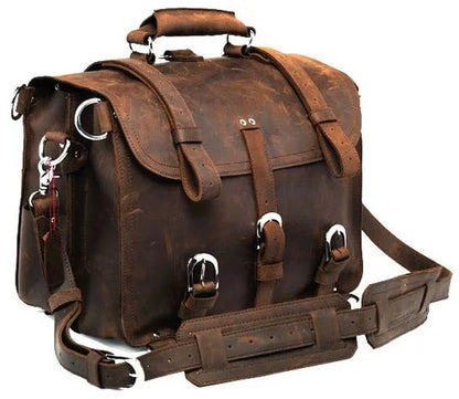 Vintage Crazy horse Genuine Leather Men Travel Bags Luggage Travel Bag Leather Men Duffle Bag Large Men Weekend Bag Overnight