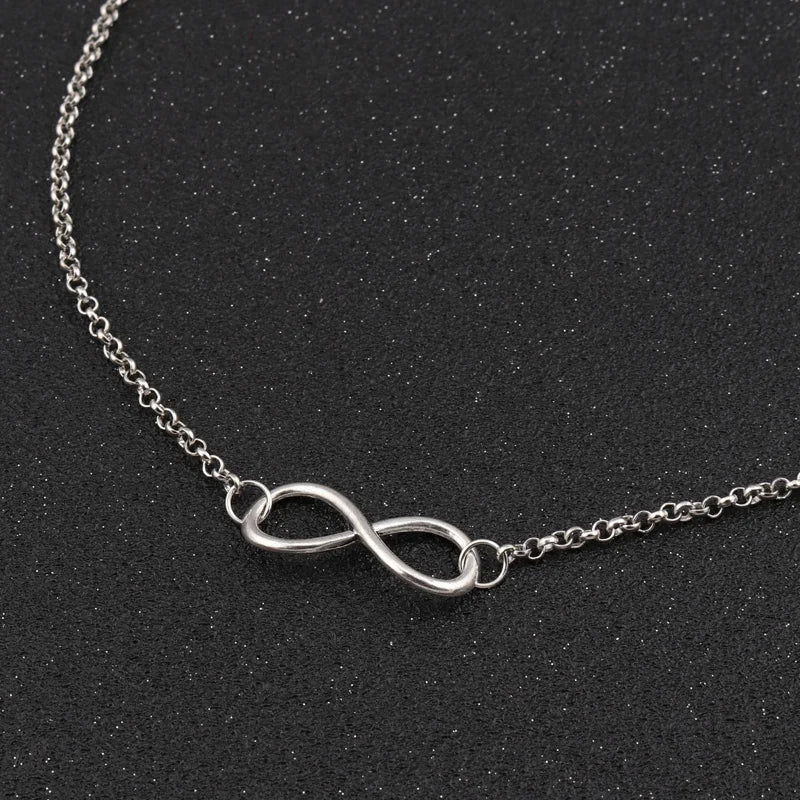 Aihua New Fashion Silver Color Infinity Necklaces & Pendants for Women Choker Party Jewelry Gifts Bijuter Collar Badiee Stylez