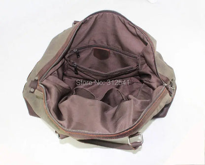 Vintage military Canvas Leather men travel bags Carry on Luggage bags Men Duffel bags travel tote large weekend Bag Overnight