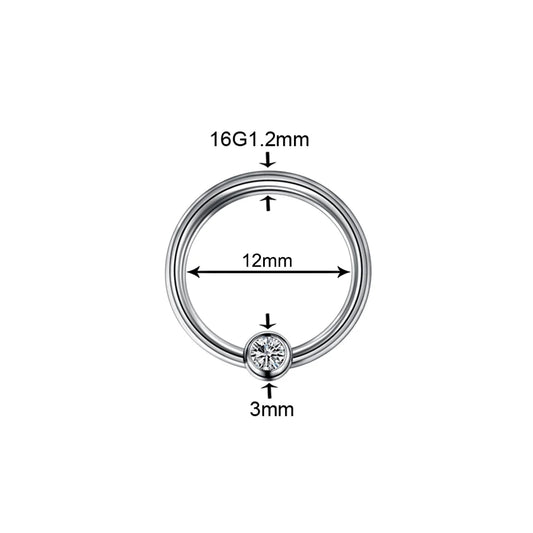 1Pc Titanium Nose Piercing Earrings Anodized Captive Bead Rings 16G Septum Hoop Ring Helix Daith Cartilage Tragus Earrings