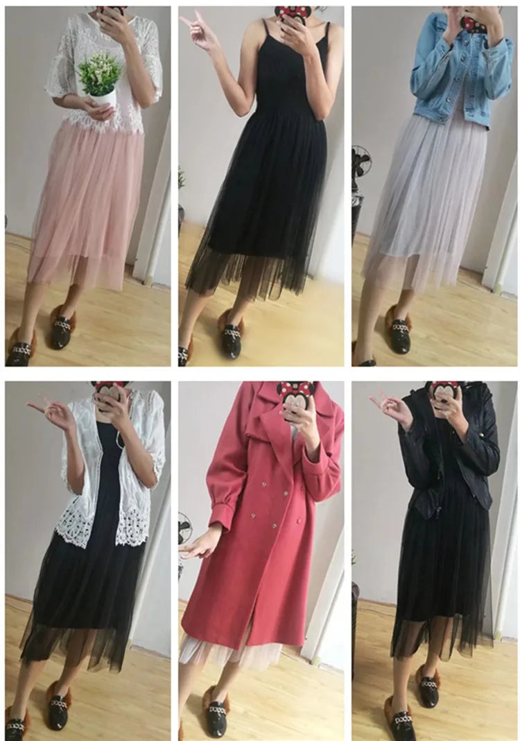 Spring and summer new Sexy Spaghetti Strap Patchwork Mesh Dress Women Gauze Lace Tank Casual Dresses Sundress Party Vestidos