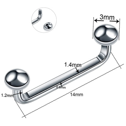 1Pc G23 Titanium Micro Dermal Piercing Crystal Dermal Anchor Piercing Top Internal &External Skin Diver Surface Piercing Jewelry B 1.2X14X3X3mm