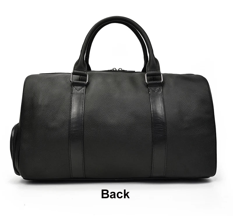 Luxury Genuine Leather Men Women Travel Bag Cow Leather Carry On Luggage Bag Travel Shoulder Bag Male Female Weekend Duffle Bag