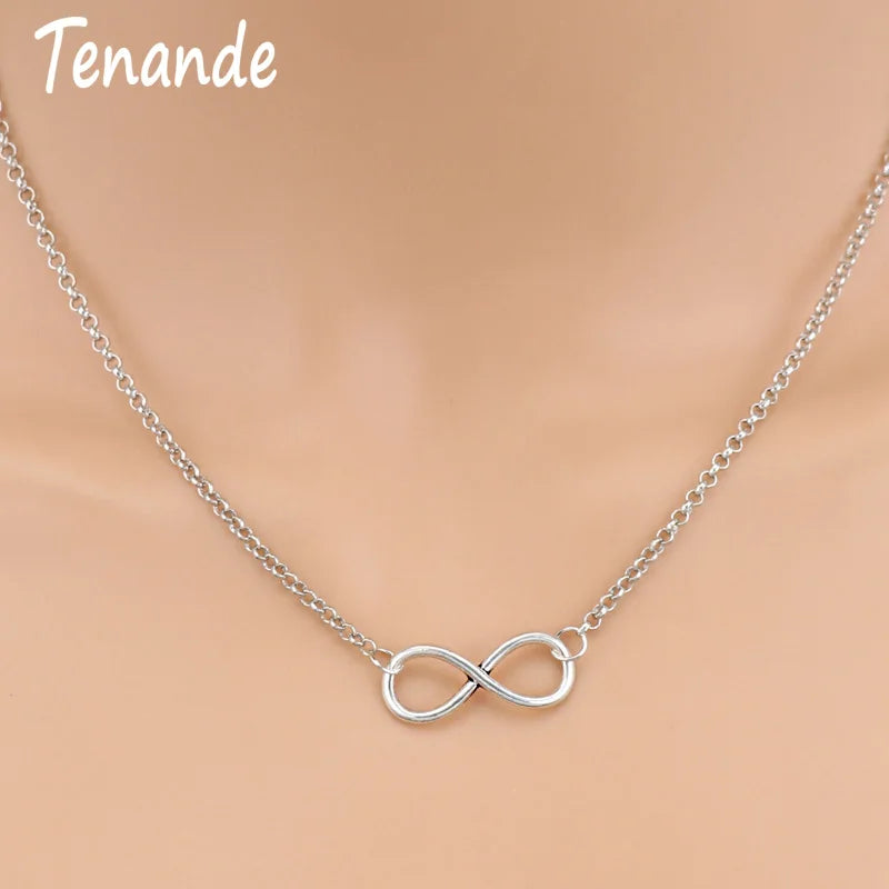 Aihua New Fashion Silver Color Infinity Necklaces & Pendants for Women Choker Party Jewelry Gifts Bijuter Collar Badiee Stylez