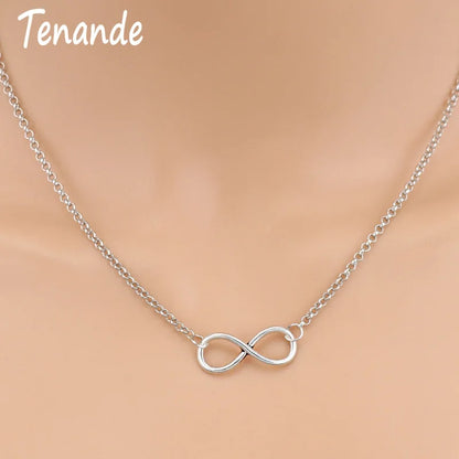 Aihua New Fashion Silver Color Infinity Necklaces & Pendants for Women Choker Party Jewelry Gifts Bijuter Collar Badiee Stylez