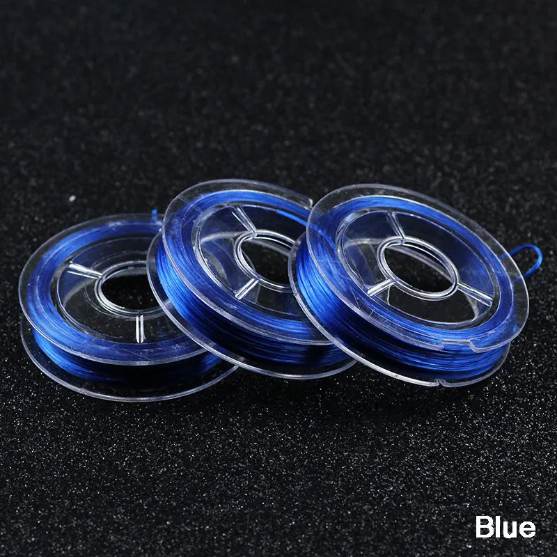 WLYeeS 1Pcs 10M Colorful Stretch Crystal Flat Elastic Line 0.8mm DIY Thread Cord String fit Bracelet Necklace Jewelry Making Blue