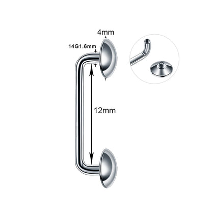 1Pc G23 Titanium Micro Dermal Piercing Crystal Dermal Anchor Piercing Top Internal &External Skin Diver Surface Piercing Jewelry C 1.6X12X4X4mm
