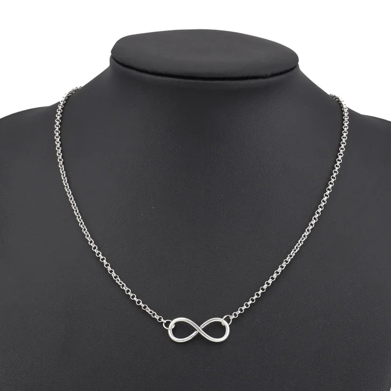 Aihua New Fashion Silver Color Infinity Necklaces & Pendants for Women Choker Party Jewelry Gifts Bijuter Collar Badiee Stylez
