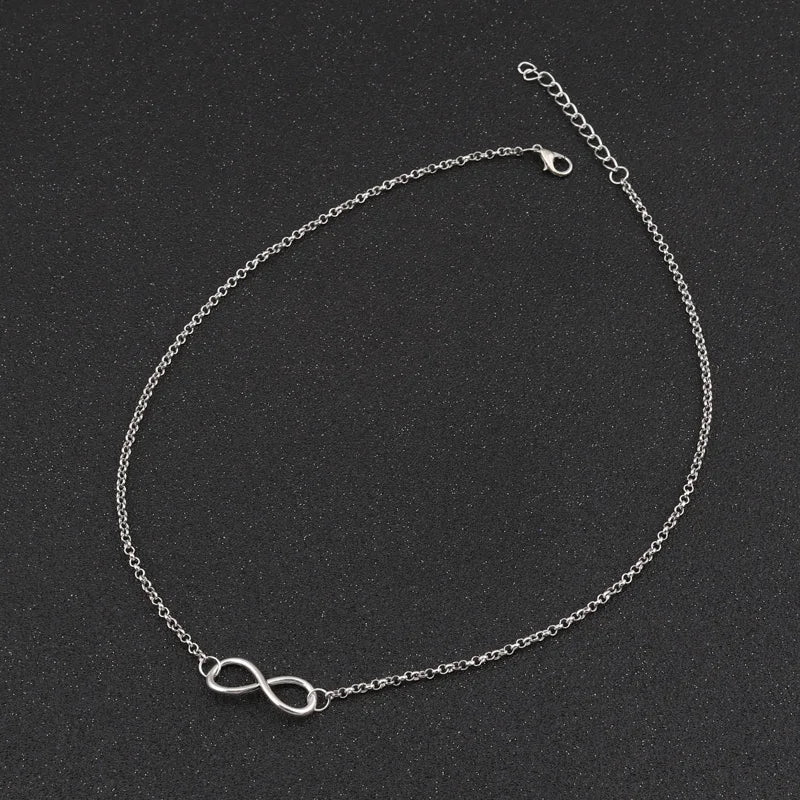 Aihua New Fashion Silver Color Infinity Necklaces & Pendants for Women Choker Party Jewelry Gifts Bijuter Collar Badiee Stylez