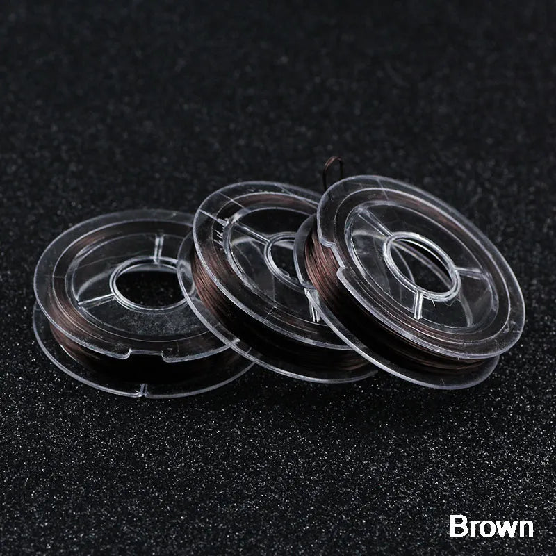 WLYeeS 1Pcs 10M Colorful Stretch Crystal Flat Elastic Line 0.8mm DIY Thread Cord String fit Bracelet Necklace Jewelry Making Brown