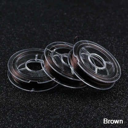 WLYeeS 1Pcs 10M Colorful Stretch Crystal Flat Elastic Line 0.8mm DIY Thread Cord String fit Bracelet Necklace Jewelry Making Brown