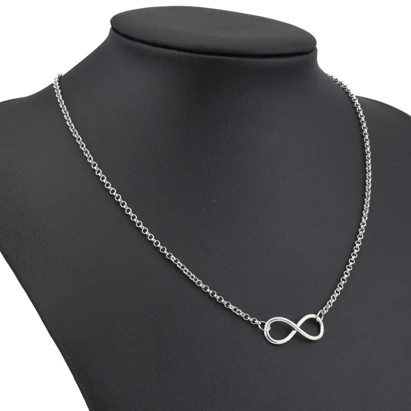 Aihua New Fashion Silver Color Infinity Necklaces & Pendants for Women Choker Party Jewelry Gifts Bijuter Collar Badiee Stylez