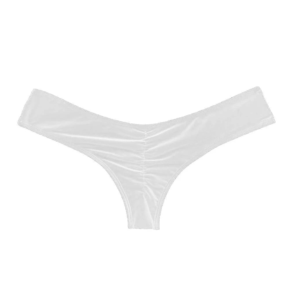 Bikinis Sexy Women Bikini Brazilian Cheeky Bottom Thong V Swimwear Swimsuit Panties Briefs 비키니 Bikini Bottom купальник ビキニ بيكين WHITE
