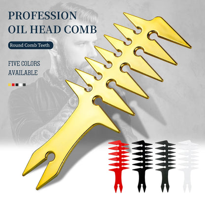 Men Oil Head Comb Hairdresser Haircut Wide Tooth Fork Comb Two-side Tooth Design Detangling Comb Salon Barber Hairdressing Tools
