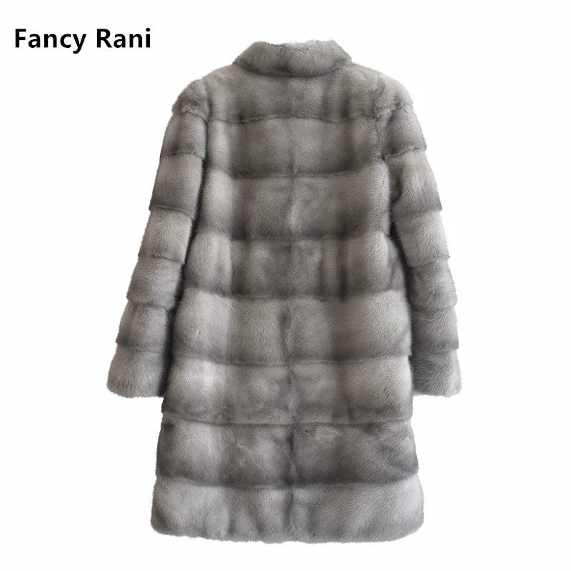 Fancy Rani Real Mink Fur Coat Natural Women Winter Long Leather Jacket Luxury Female Clothes  2023 Mink Fur Coat Women Promotion Badiee Stylez