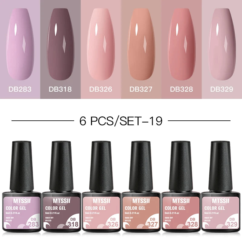 10PCS/Set Gel Nail Polish Set 125 Colors Glitter Semi Permanent Hybrid Gel Varnishes Base Top Coat Soak Off UV LED Nail Art Gel