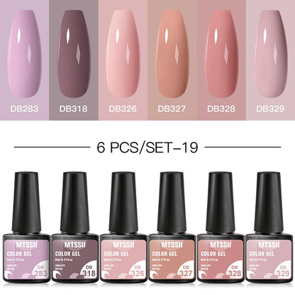 10PCS/Set Gel Nail Polish Set 125 Colors Glitter Semi Permanent Hybrid Gel Varnishes Base Top Coat Soak Off UV LED Nail Art Gel