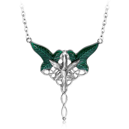Lord Rings Arwen Evenstar Necklace The Elves Princess Fashion Crystal Cubic Zirconia Stone Pendant For Women Wedding Gifts XL0249 60cm