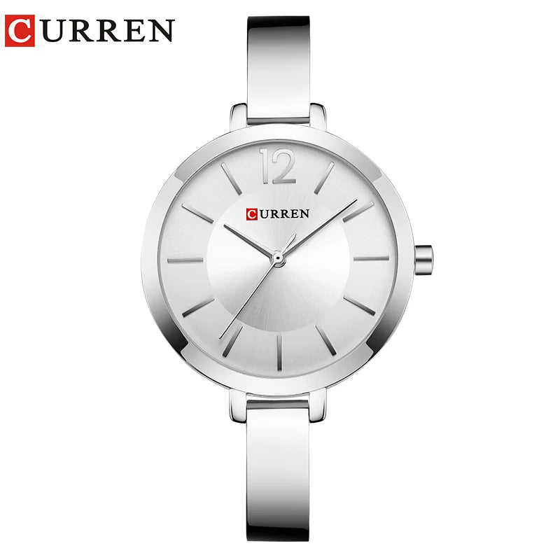 CURREN Watch For Women 9012 Top Brand Luxury Quartz Clock Casual Fashion Ladies Wristwatch Lady Clock Relogio Feminino silver