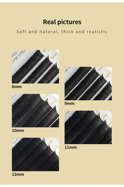 GLAMLASH V-Shape Ellipse Flat Split Tips YY Eyelash Extension Premade Volume Double Tips Easy-fans 2D Eyelash Super Soft Natural