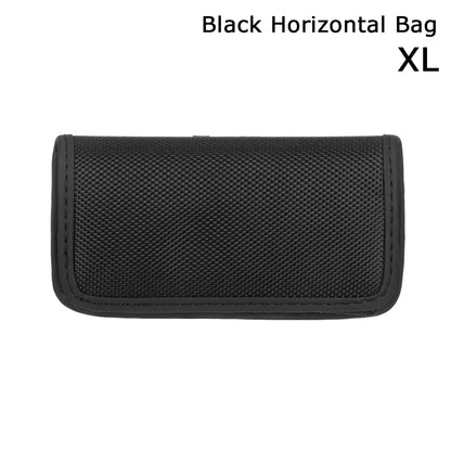New Fashion Oxford Cloth Mobile Phone Pocket Nylon Fabric Wear Belt Waist Packs Protective Case With Clip Bag Accessories horizontal-XL