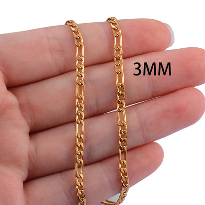 Gold Color Figaro Chain Popular Men And Women Hip Hop Necklace High Quality Fashion Accessories
