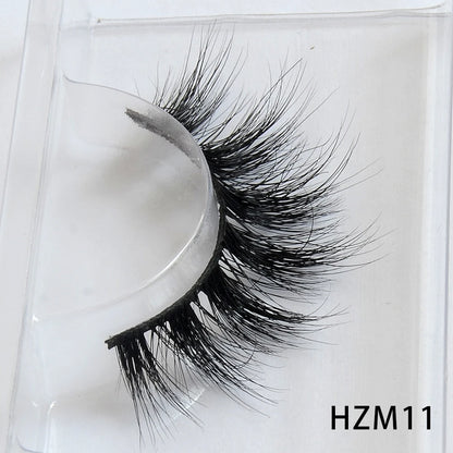 Dropshipping 15-18mm 3D Resuable Dramatic Wispy Mink Fake Eyelashes Makeup Strip False Lashes With Free Eyelash Packaging Boxes HZM11 MIX