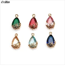 New In Earrings Dried Flower Crystal Dangle Hoop Earrings For Women Stainless Steel Diycharm Long Earring Cute Jewelry Wholesale