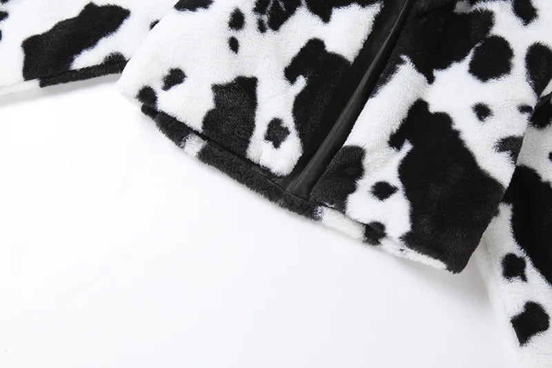 Goth Dark Punk Style Gothic Crop Faux Fur Y2k Coats Fashion Color Block Long Sleeve Women Cardigan Jackets Warm Streetwear 2023