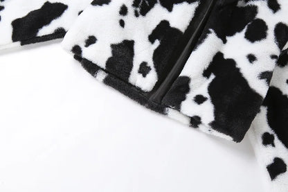 Goth Dark Punk Style Gothic Crop Faux Fur Y2k Coats Fashion Color Block Long Sleeve Women Cardigan Jackets Warm Streetwear 2023