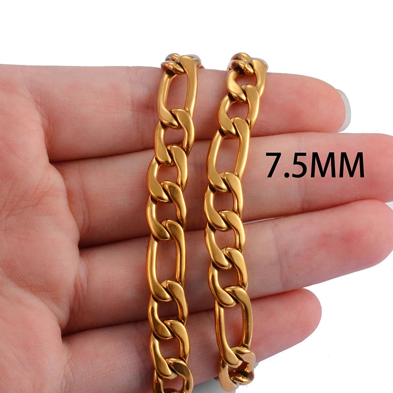 Gold Color Figaro Chain Popular Men And Women Hip Hop Necklace High Quality Fashion Accessories