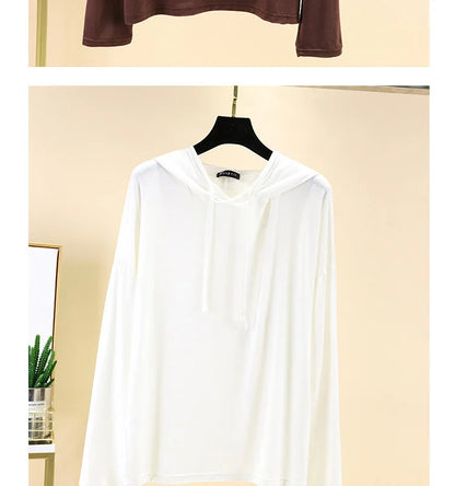 Modal Hoodies Solid Basic Tshirt Bottoming Sweatshirts All match Spring Autum Summer Casual street wear