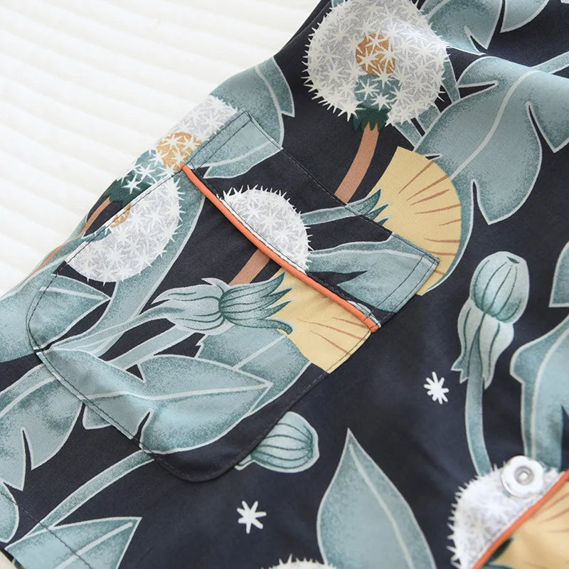 summer news pijama mujer thin section short-sleeved shorts large floral print pajamas home service ladies pajamas for women