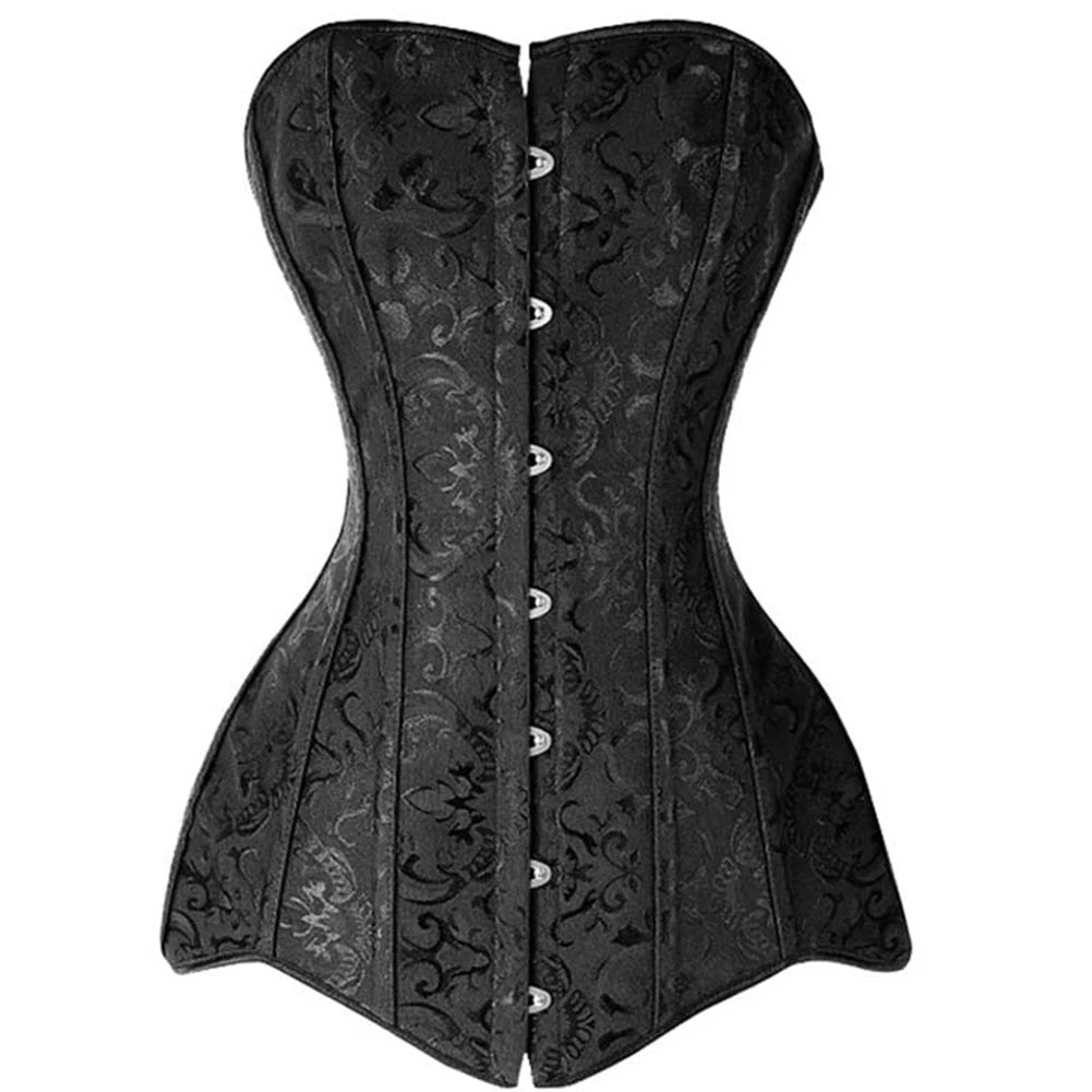 White Long Corset Women Steampunk Corset Waist Trainer Punk Goth Korsett Bodice Lingerie Modeling Strap Steel Boned Belt Corsets