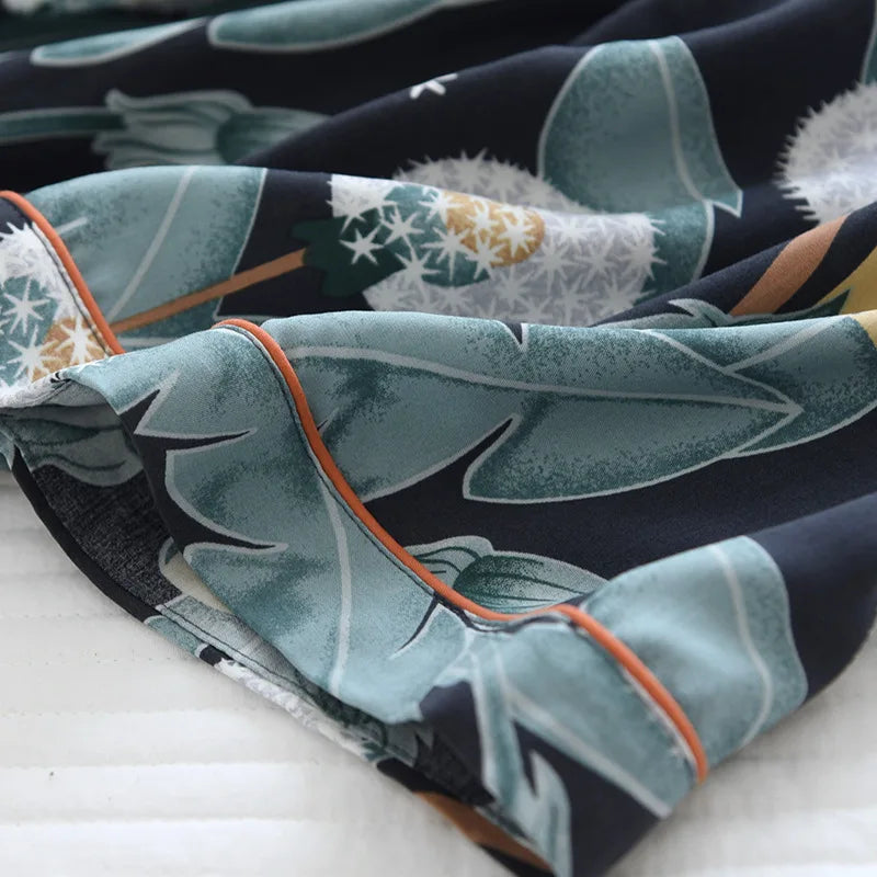 summer news pijama mujer thin section short-sleeved shorts large floral print pajamas home service ladies pajamas for women