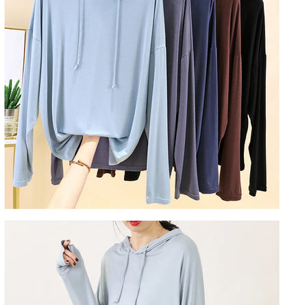 Modal Hoodies Solid Basic Tshirt Bottoming Sweatshirts All match Spring Autum Summer Casual street wear