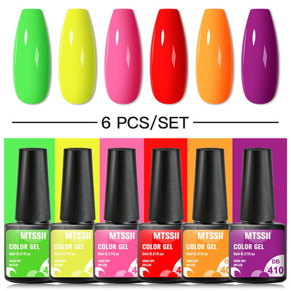 10PCS/Set Gel Nail Polish Set 125 Colors Glitter Semi Permanent Hybrid Gel Varnishes Base Top Coat Soak Off UV LED Nail Art Gel