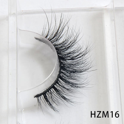 Dropshipping 15-18mm 3D Resuable Dramatic Wispy Mink Fake Eyelashes Makeup Strip False Lashes With Free Eyelash Packaging Boxes HZM16 MIX