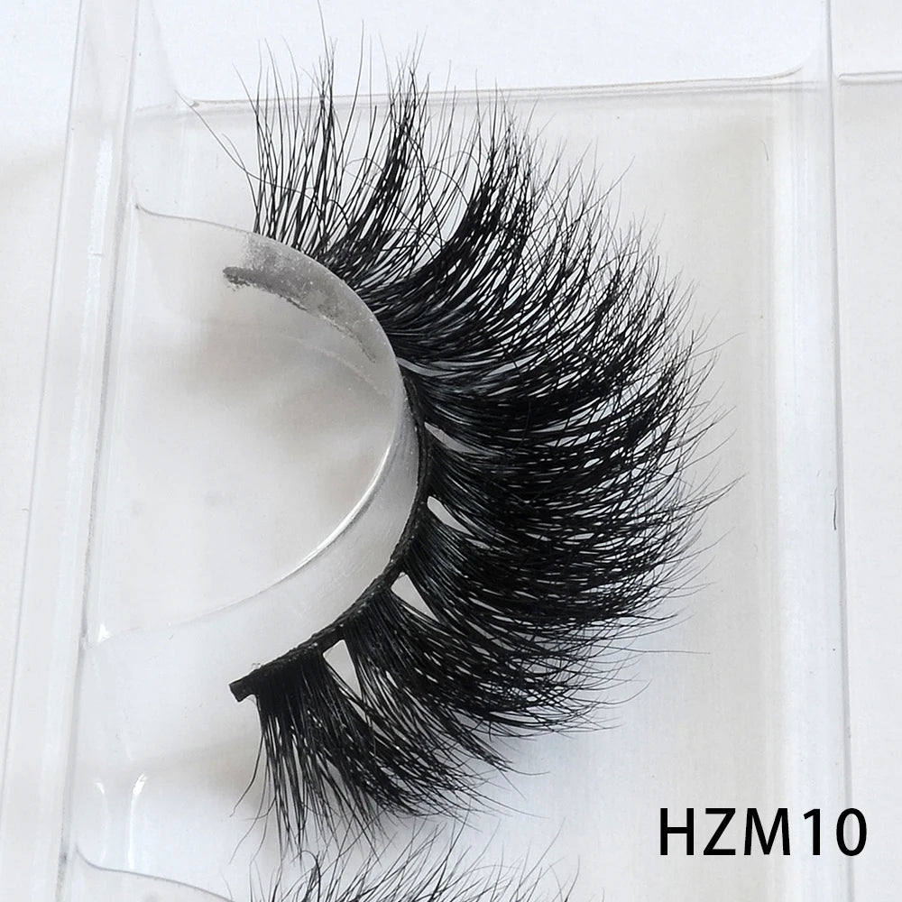 Dropshipping 15-18mm 3D Resuable Dramatic Wispy Mink Fake Eyelashes Makeup Strip False Lashes With Free Eyelash Packaging Boxes HZM10 MIX