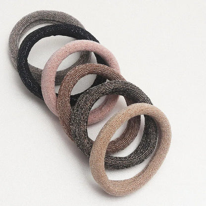 6PCS Women Glitter Hair Scrunchies Girls Elastic Hair Rubber Bands Hair Holder/Gum Hair Accessories Ponytail Hair Holders Badiee Stylez
