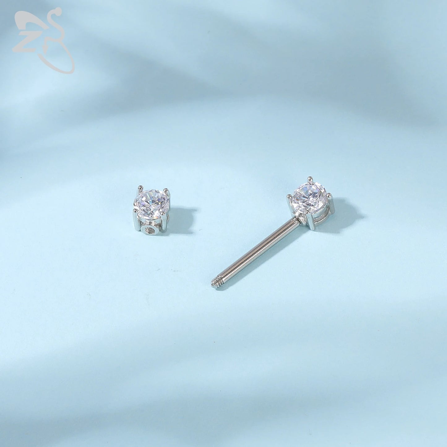 ZS 2 Pcs/lot Heart Crystal Nipple Piercings Men Women Tassel Drop Stainless Steel Nipple Ring Barbell Body Piercing Jewelry 14G Badiee Stylez