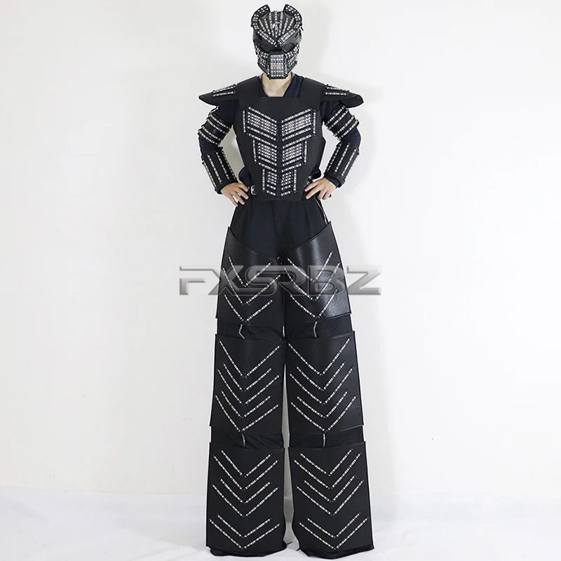 LED Robot Suit Clothes Kryoman Stilts Walker Luminous Costume High Heel Predator LED Robot Costume Laser Helmet Badiee Stylez