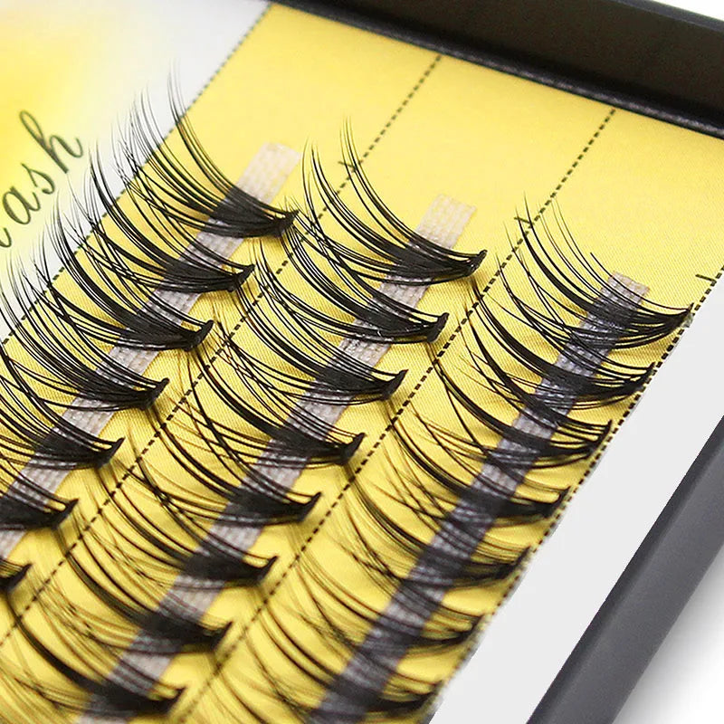 Kimcci 60 Bundles Mink Eyelash Extension Natural 3D Russian Volume Faux Eyelashes Individual 20D Cluster Lashes Makeup Cilia
