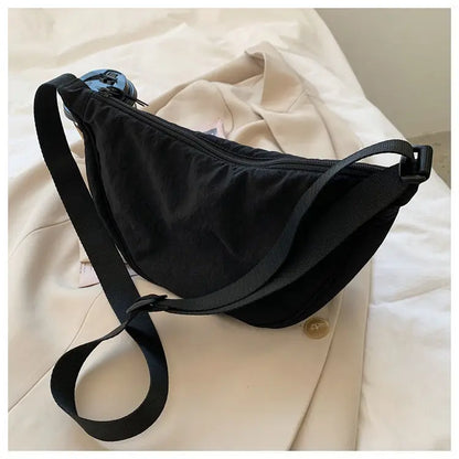 Simple Design Women's Messenger Bag Fashion Ladies Nylon Hobos Small Shoulder Bags Vintage Female Girls Purse Cloth Handbags