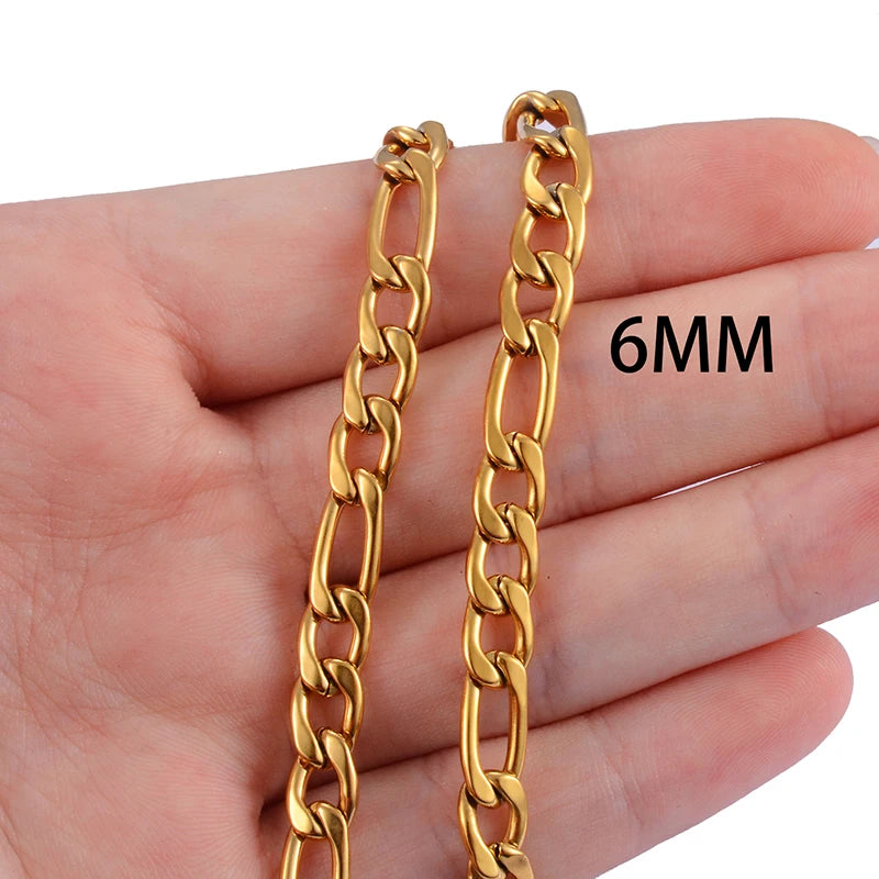 Gold Color Figaro Chain Popular Men And Women Hip Hop Necklace High Quality Fashion Accessories