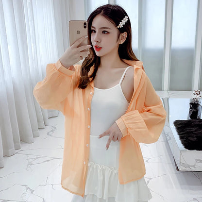 2023 Summer Half Sleeve Buttoned Up Shirt Loose Casual Blouse Chiffon Shirts Women Tied Waist Elegant Blouses for Women 9776
