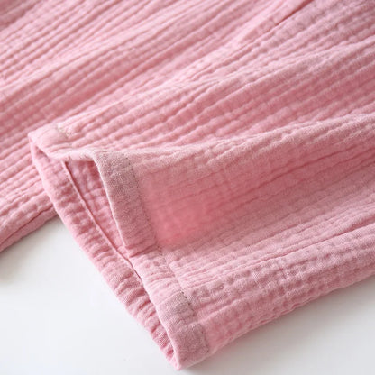 2025 Japanese Kimono Set 100%Cotton Pajamas Two-piece Couple Yukata Loose Men's And Women's Sweat Steaming Suit Home Service Set