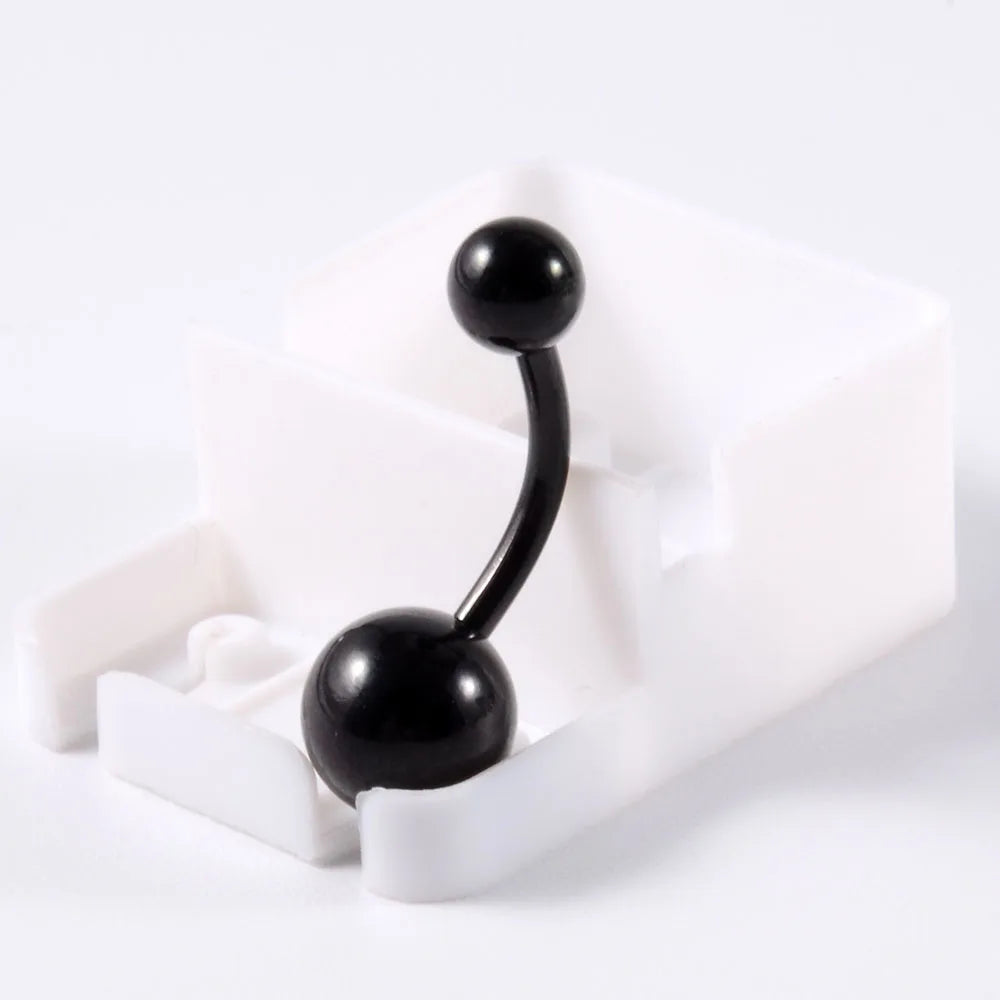 1Piece Surgical Steel Anodized Belly Button Rings Matte Balls Navel Studs Banana  Curved Barbell Body Piercing Jewelry 14g Badiee Stylez