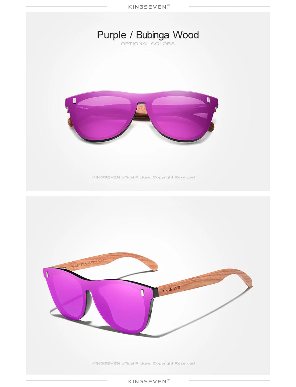 KINGSEVEN Women's Glasses Natural Bubinga Wooden Sunglasses Men Polarized Fashion Sun Glasses Original Wood Oculos de sol